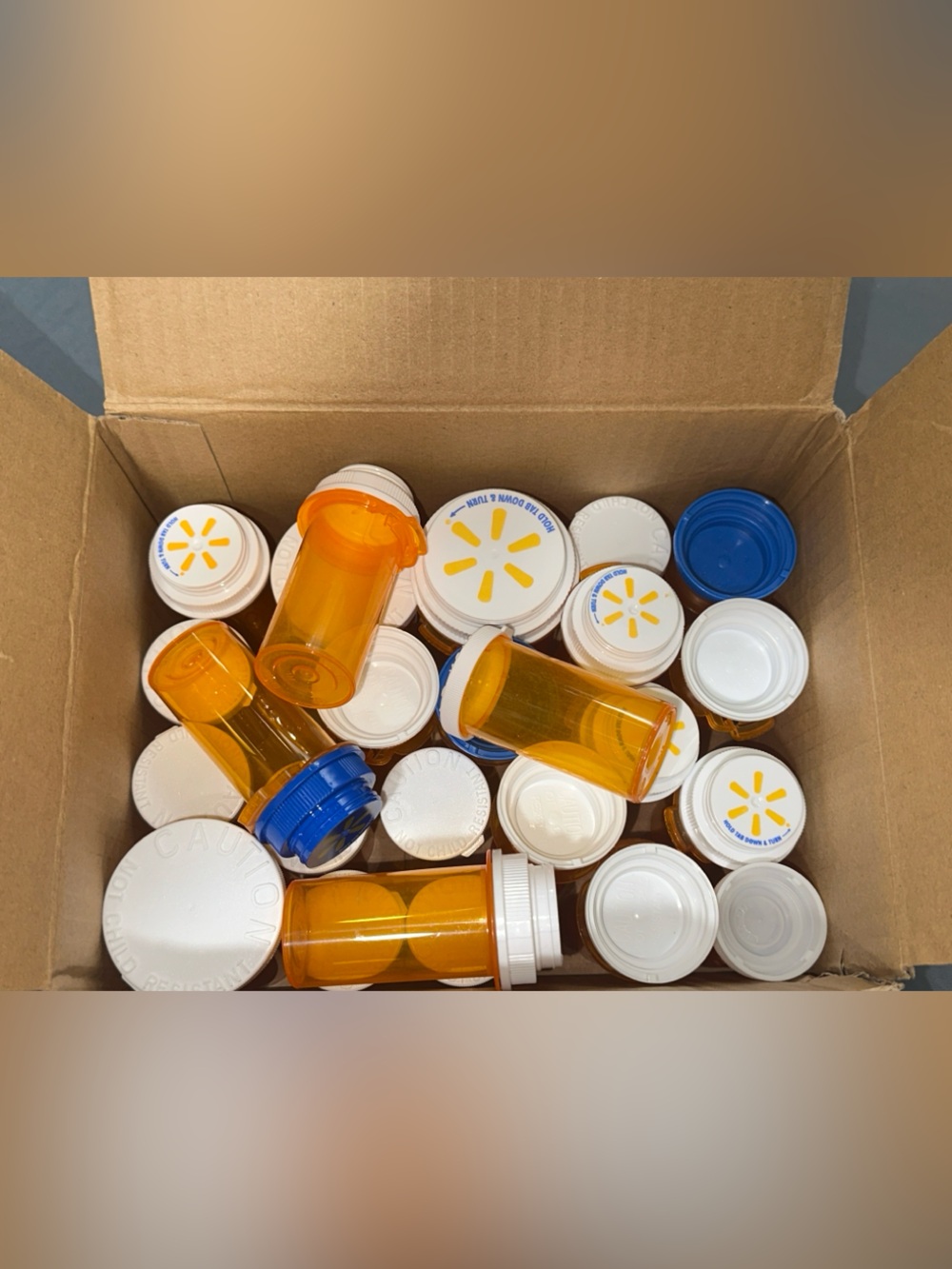 25 Assorted Empty Pill Bottles